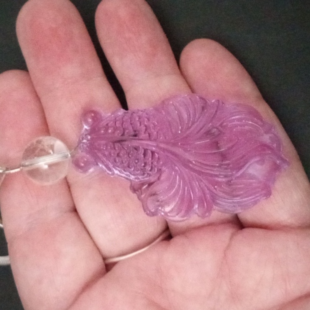 Amethyst Look Purple Goldfish Necklace